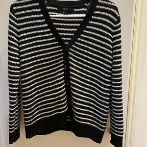Forever 21 black and white striped cardigan